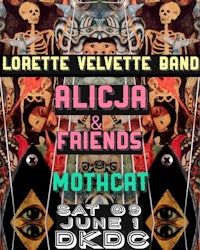 a poster for alicia and friends and mothcat