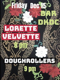 a flyer for lorette velvette's doughrollers